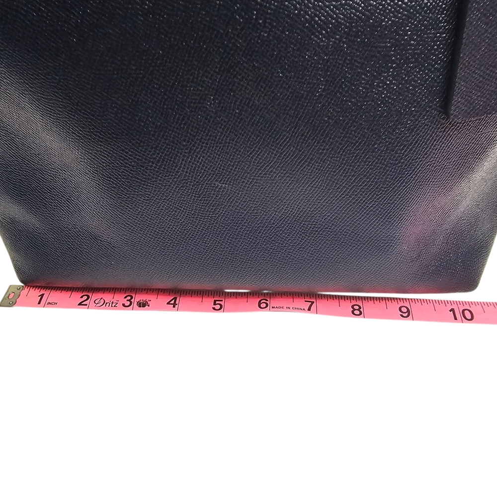 Coach Navy White Zip Top Tote in Crossgrain Leather - Picture 9 of 10